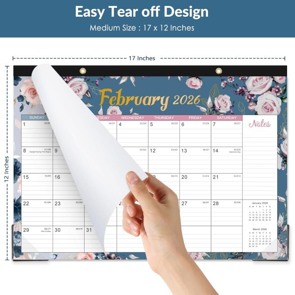 2026 Desk Calendar - Jan 2026 - Dec 2026, 12 Months Large 2026 Desk Calendar, 17" x 12", Desk Pad, Large Ruled Blocks, to-do List & Notes, Best Desk/Wall Calendar for Planning or Organizing - Image 2
