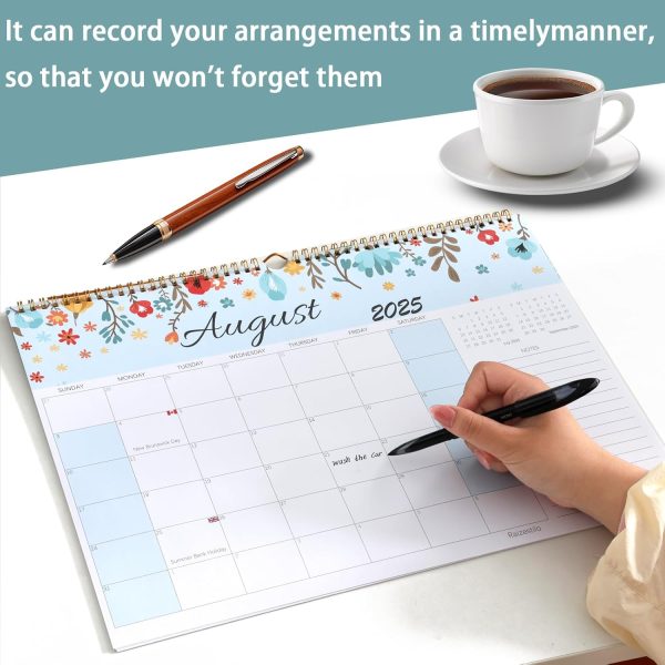 Calendar 2025-2026, Monthly Desk Calendar from July 2025 to December 2026, 17" x 12", Large Desktop Calendar Monthly, Perfect for Home or Office, Floral (Wall(17" x 12")) - Image 5