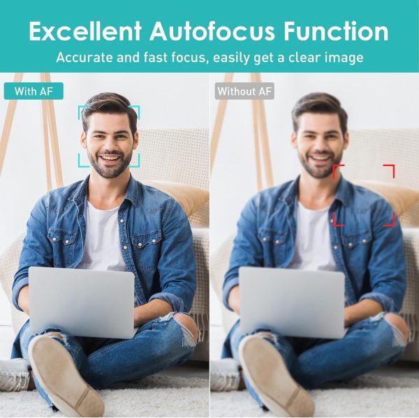saylas 2K Webcam, FHD Streaming Camera with 2K/30fps, 1080P/60fps, Autofocus, Dual Noise-Cancelling Microphones, Privacy Cover and Tripod, for Computer/Zoom/Skype/Teams/Laptop/MacBook/Windows - Image 3