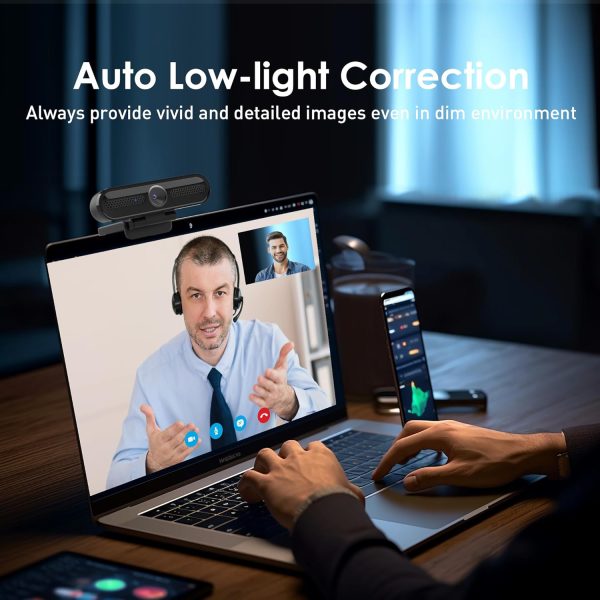 saylas 2K Webcam, FHD Streaming Camera with 2K/30fps, 1080P/60fps, Autofocus, Dual Noise-Cancelling Microphones, Privacy Cover and Tripod, for Computer/Zoom/Skype/Teams/Laptop/MacBook/Windows - Image 5