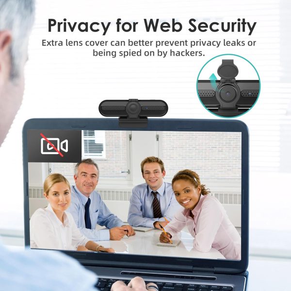 saylas 2K Webcam, FHD Streaming Camera with 2K/30fps, 1080P/60fps, Autofocus, Dual Noise-Cancelling Microphones, Privacy Cover and Tripod, for Computer/Zoom/Skype/Teams/Laptop/MacBook/Windows - Image 6