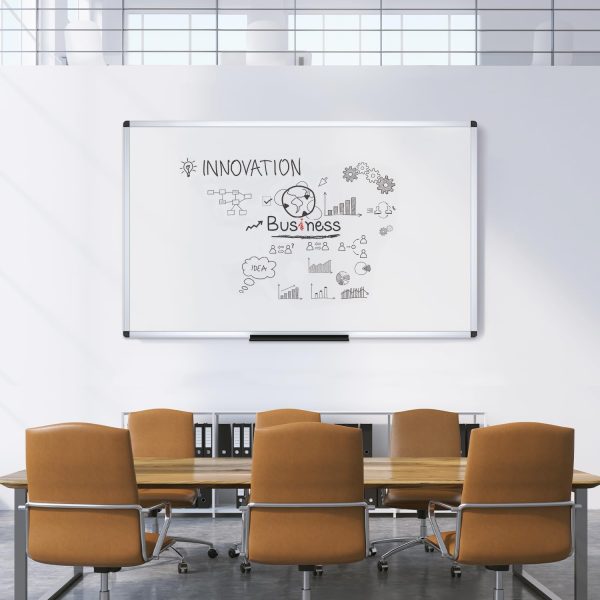 VIZ-PRO Dry Erase Board/Whiteboard, 72 x 48 Inches, Wall Mounted Board for School Office and Home 6' x 4' - Image 5