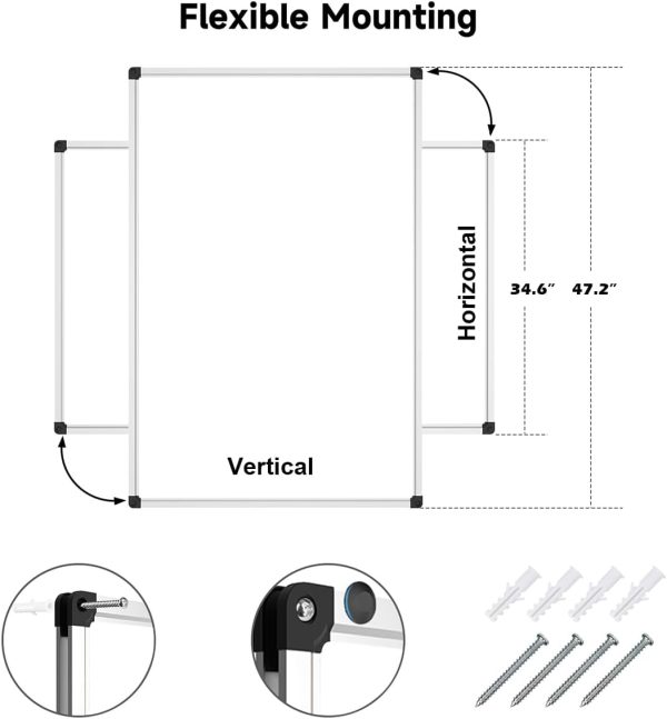 XBoard Magnetic Whiteboard 48 x 36, White Board 4 x 3, Dry Erase Board with Detachable Marker Tray - Image 5
